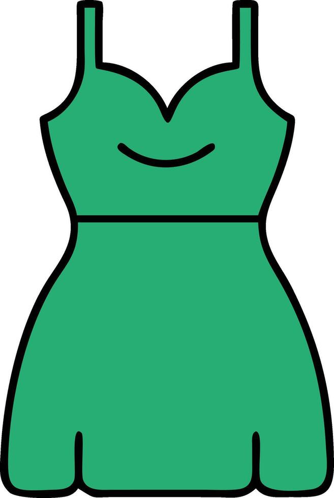Green Dress Illustration Fashion Apparel Design for Digital Projects vector