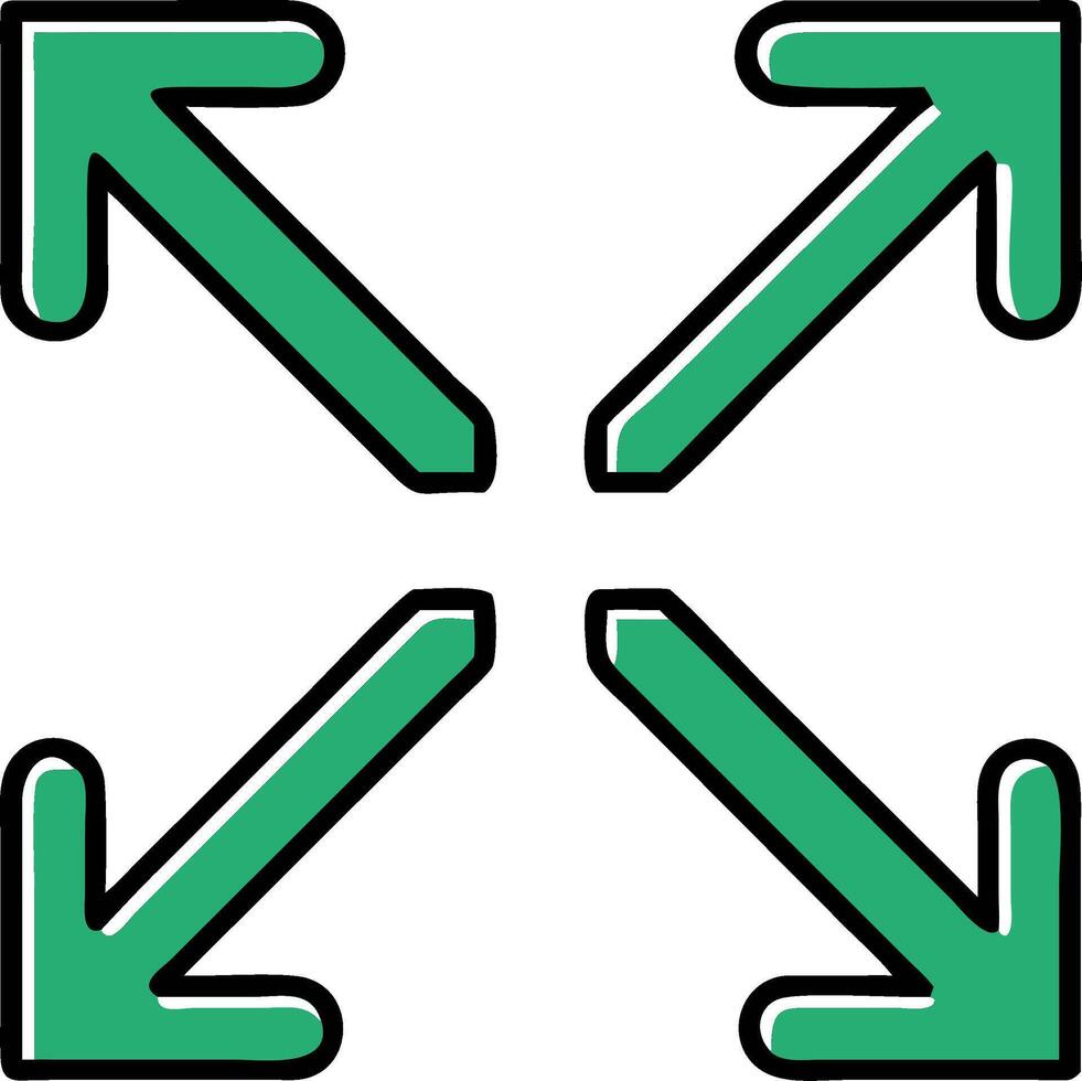 Green Expansion Arrows for Navigation and Interface Design vector