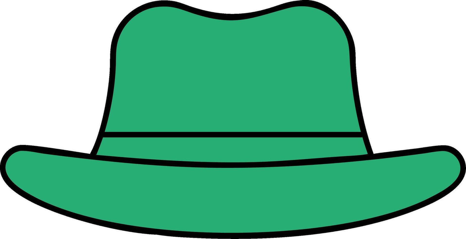 Green Fedora Hat Illustration Stylish Accessory Design for Fashion Projects vector