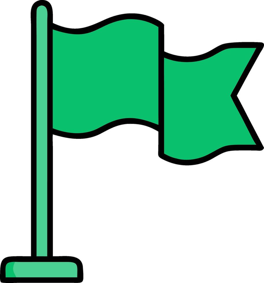 Green Flag Symbolizing Success and Achievement for Design and Branding vector