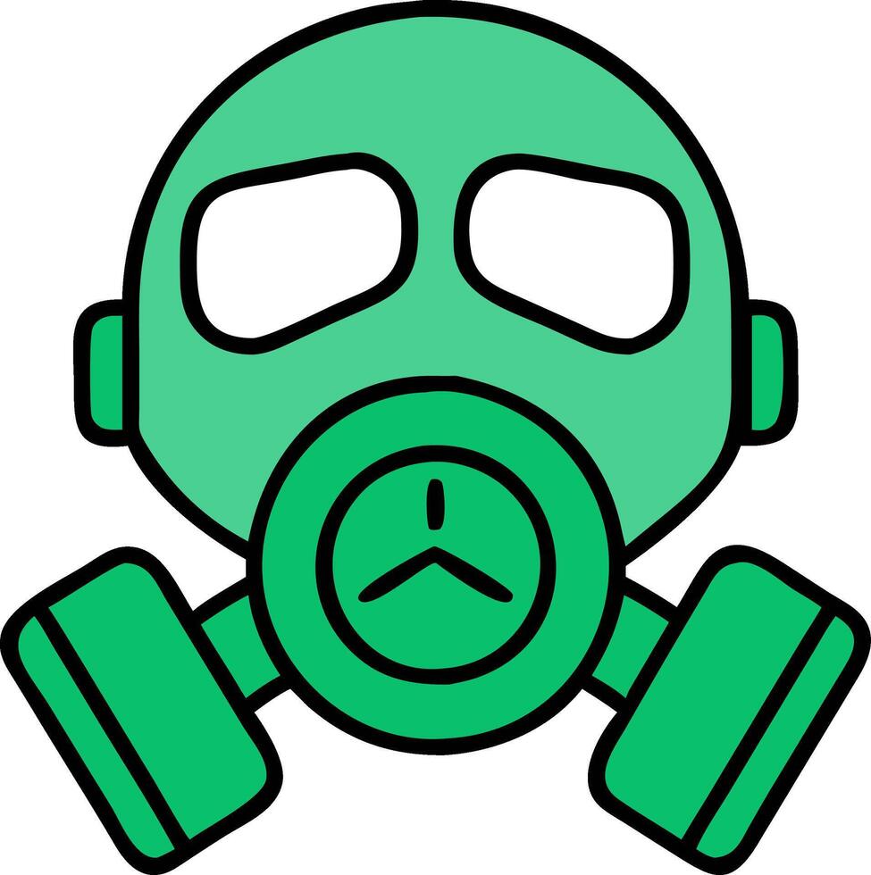Green Gas Mask Illustration for Safety and Environmental Themes vector