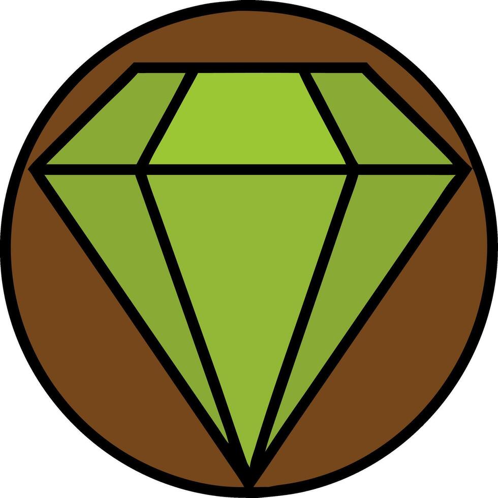 Green Geometric Gem Illustration for Jewelry Design and Decoration vector