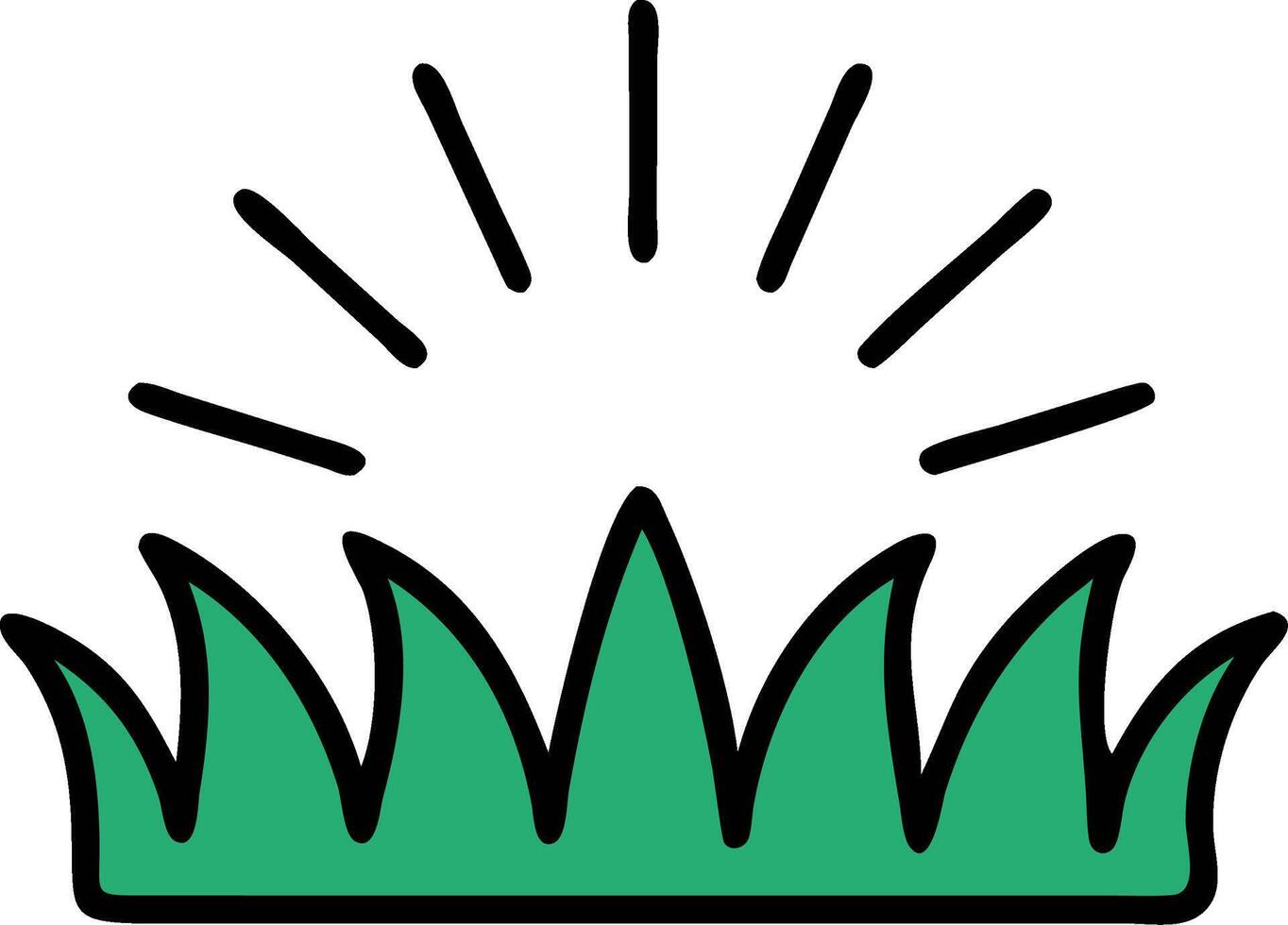 Green Grass with Sun Rays illustration for nature themes and eco-friendly designs vector