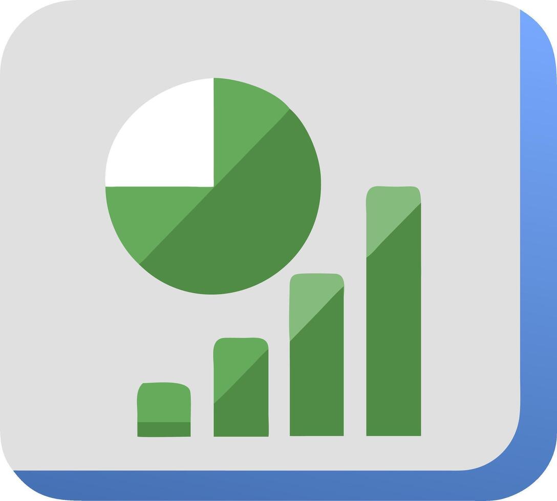 Green Growth Chart and Pie Graph for Business Data Analysis vector
