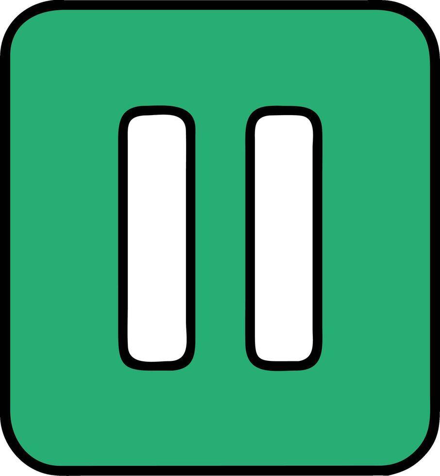 Green Pause Button for Multimedia and UI Design Elements vector