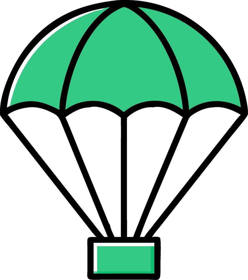 Green Parachute Illustration for Adventure and Safety Themes vector