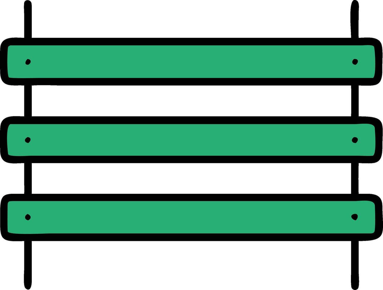 Green Park Bench Simple Minimalist Design for Outdoor and Garden Themes vector