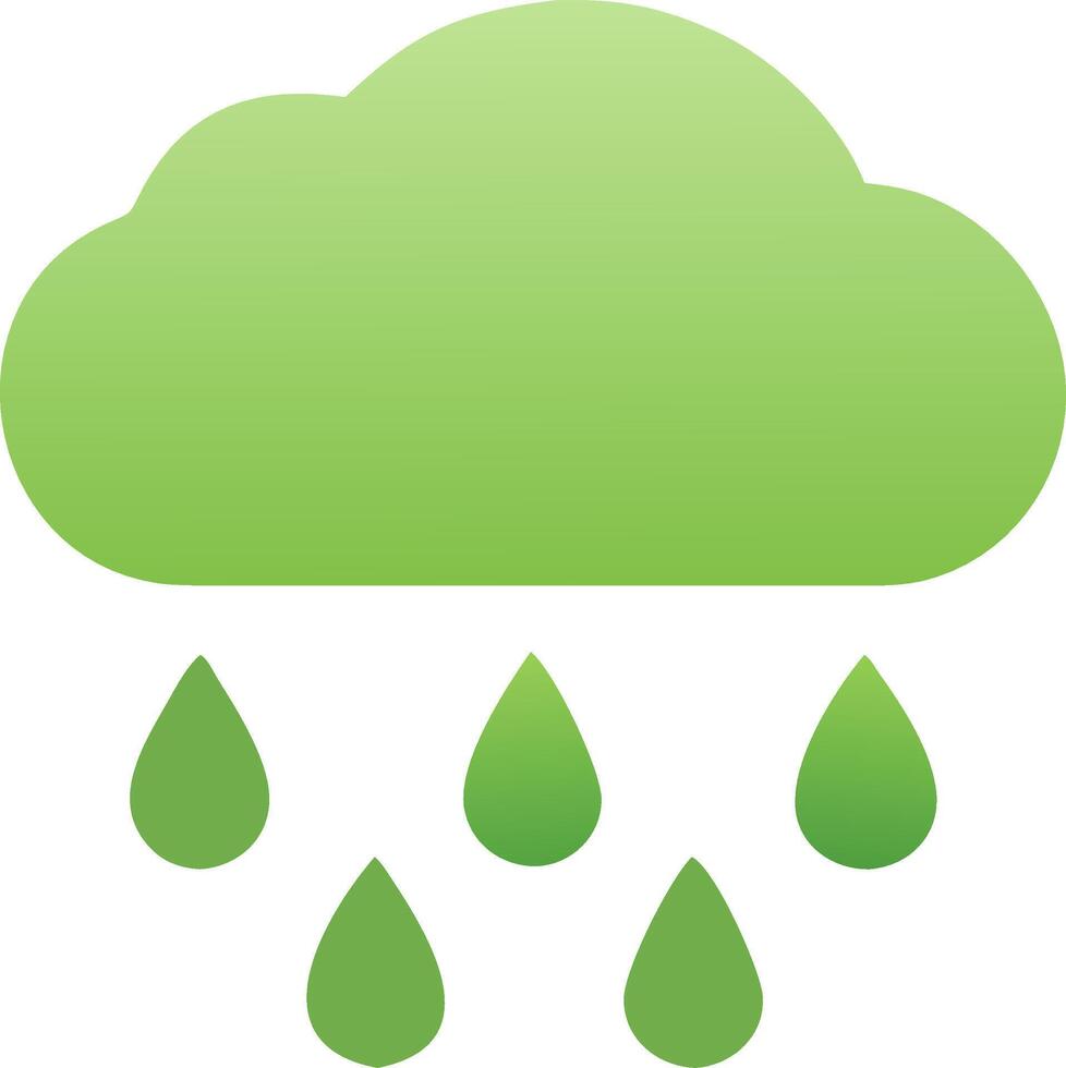 Green Rain Cloud Symbol for Weather Apps and Environmental Graphics vector