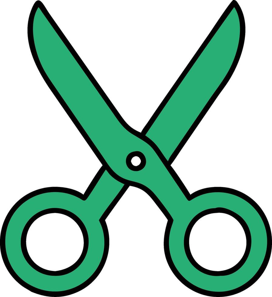 Green Scissors Illustration for Craft and Design Projects vector