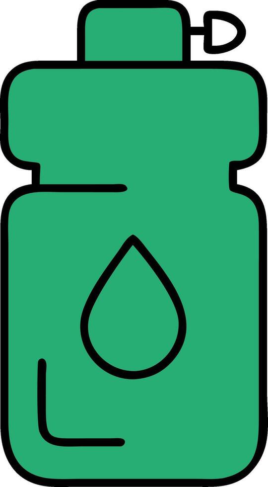 Green Water Bottle for Hydration and Sports Design vector
