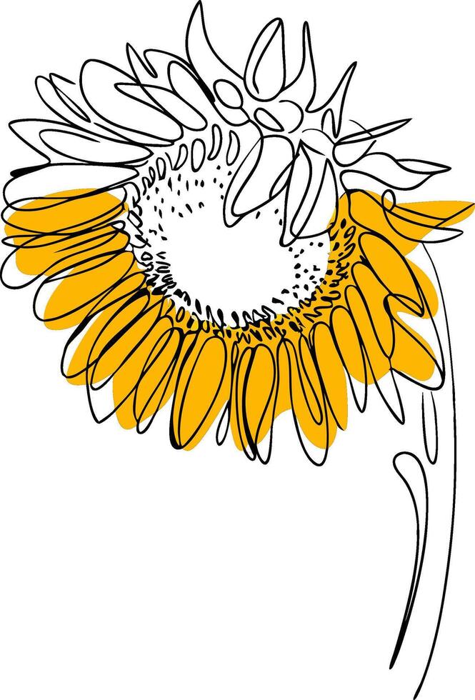 Hand Drawn Sunflower Line Art Illustration for Design and Craft Projects vector