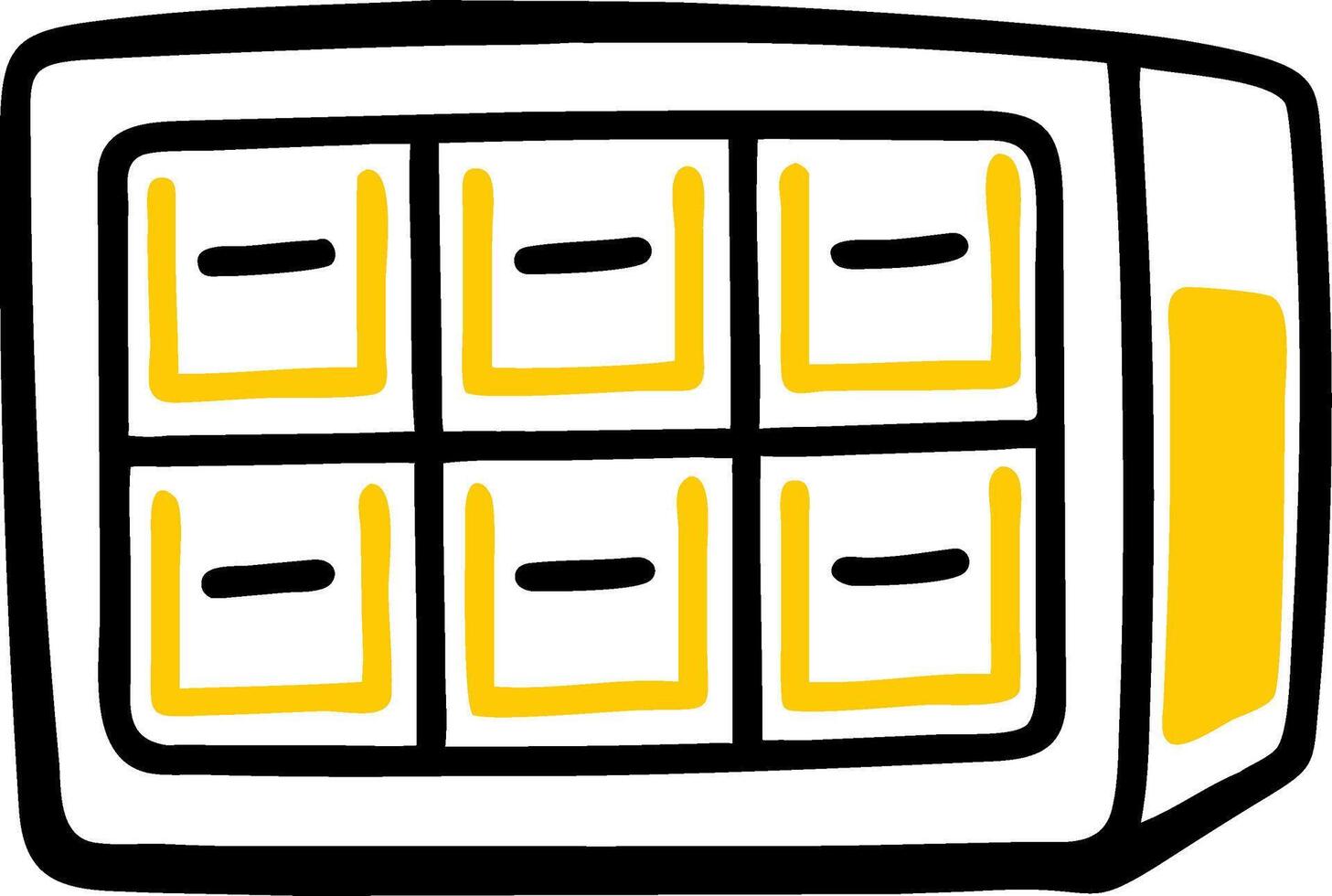 Hand Drawn Remote Control Outline with Buttons for Technology Design vector