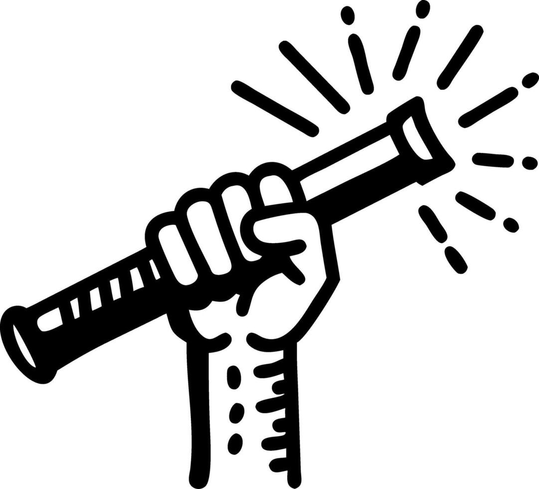 Hand Holding Flashlight Illustration for Empowerment and Guidance Art vector