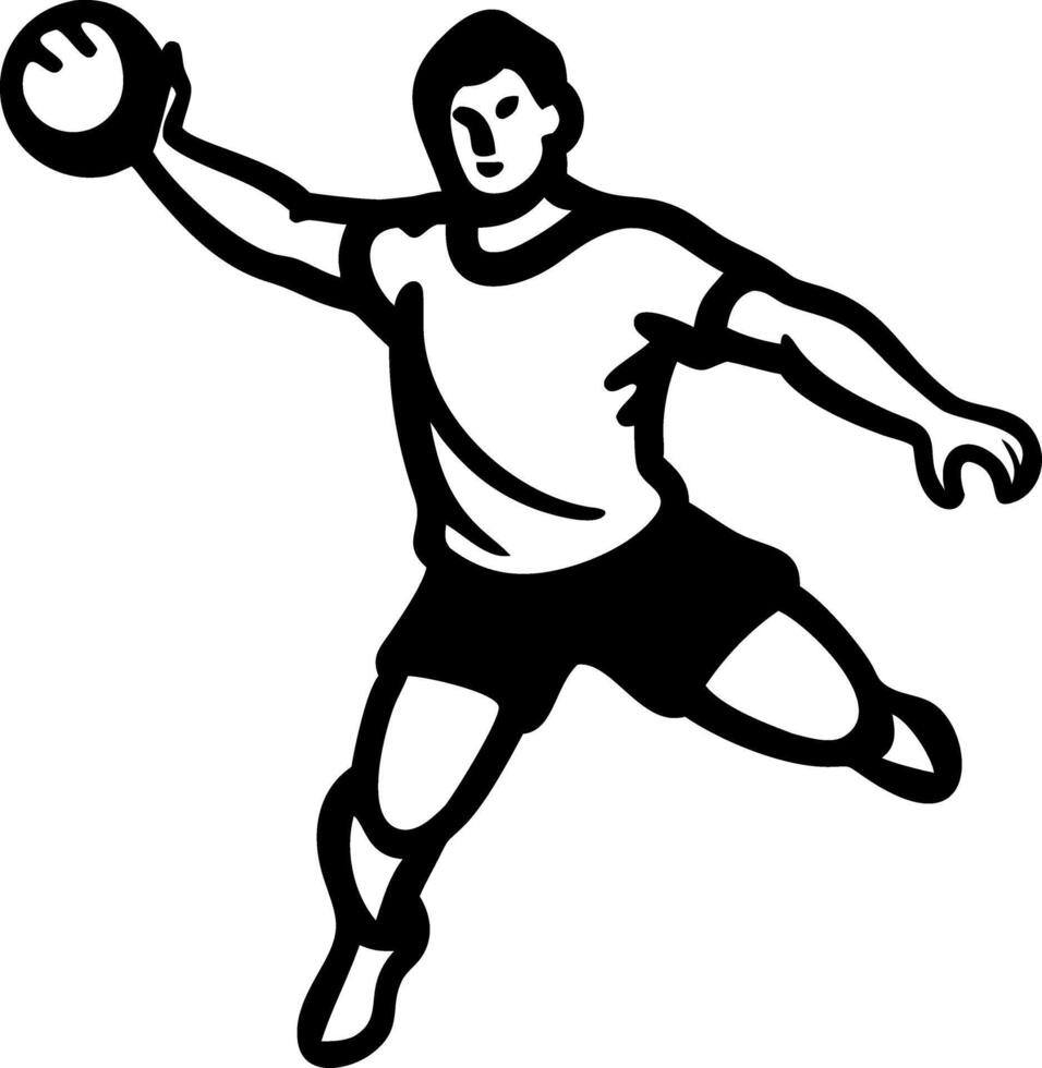 Handball Player Silhouette Artwork for Sports Design and Branding vector