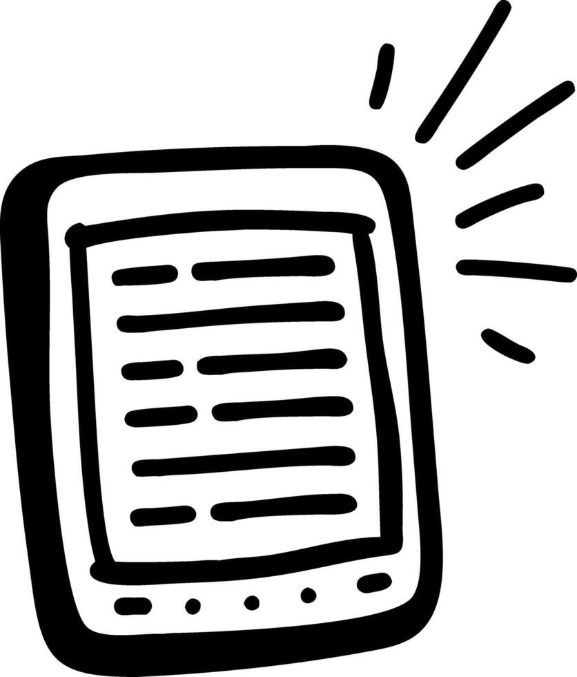 Handdrawn Digital Tablet Illustration for Technology Concept Designs vector