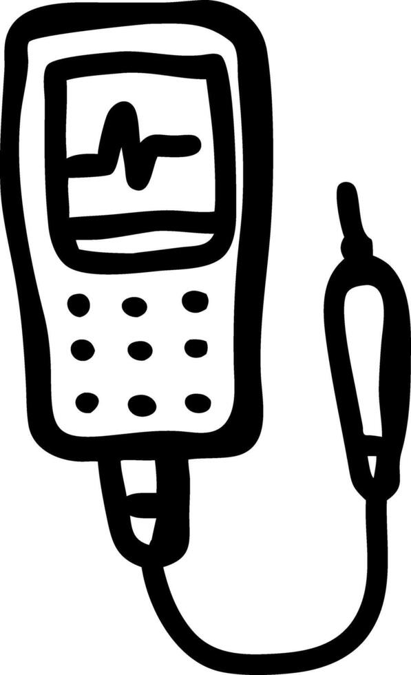 Handheld Heartbeat Monitor Illustration for Medical and Educational Use vector