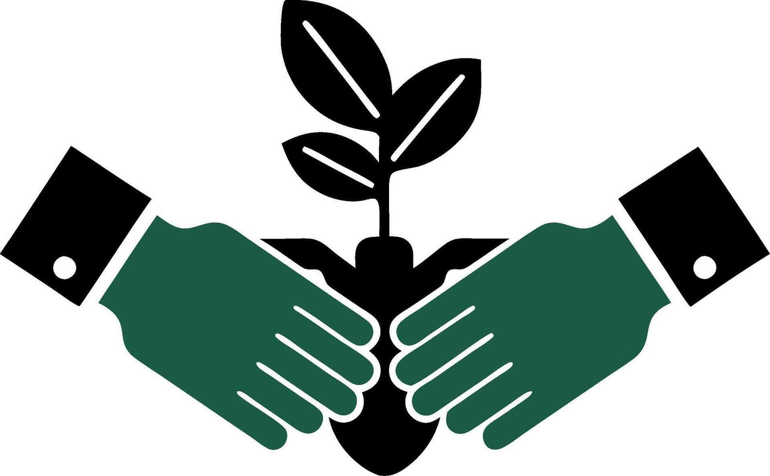 Hands Nurturing Plant Symbolizing Growth and Environmental Care vector