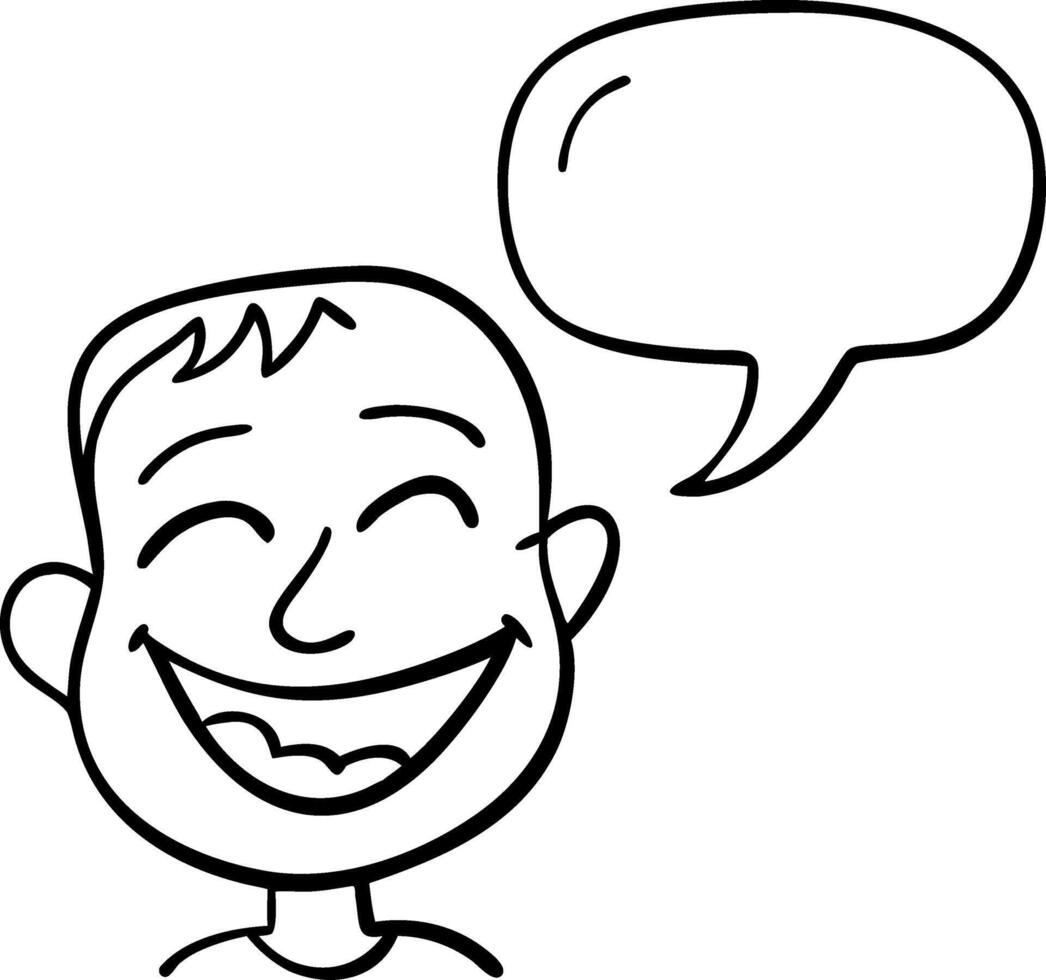 Happy Smiling Face with Speech Bubble Illustration for Communication Design vector