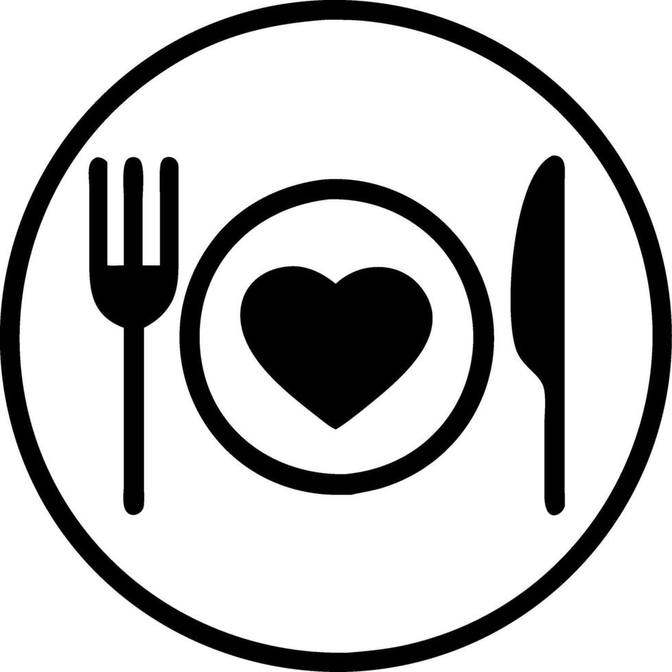 Heart and Cutlery Symbol for Food Love Concepts and Restaurant Branding vector