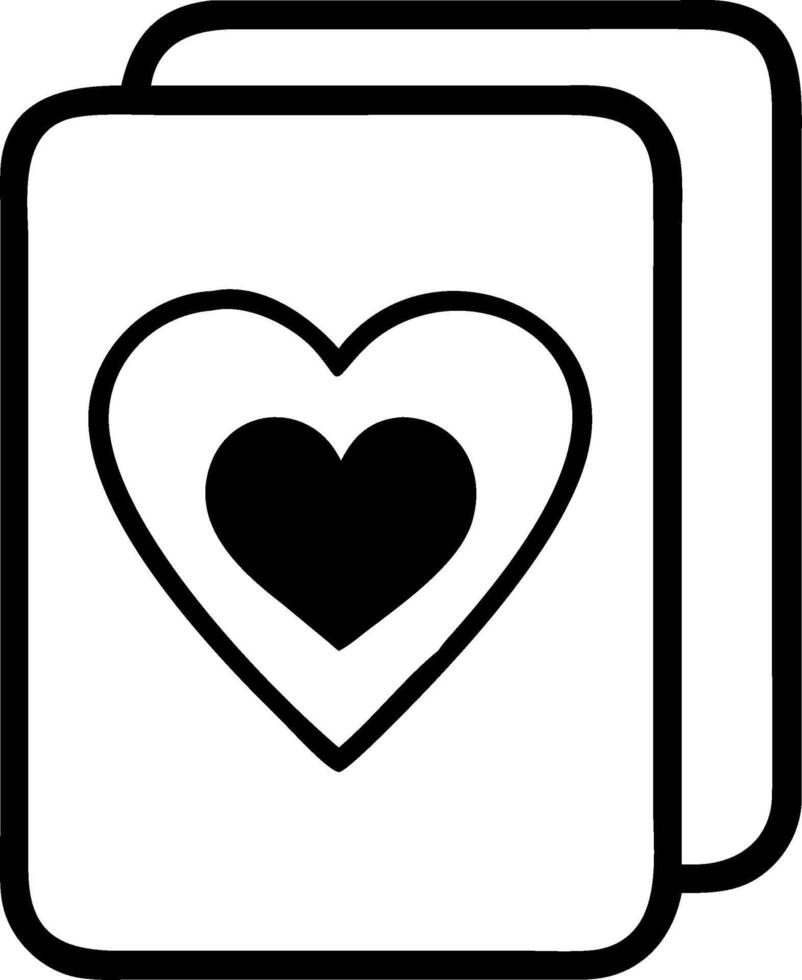 Heart on Playing Cards Illustration for Games and Card Designs vector