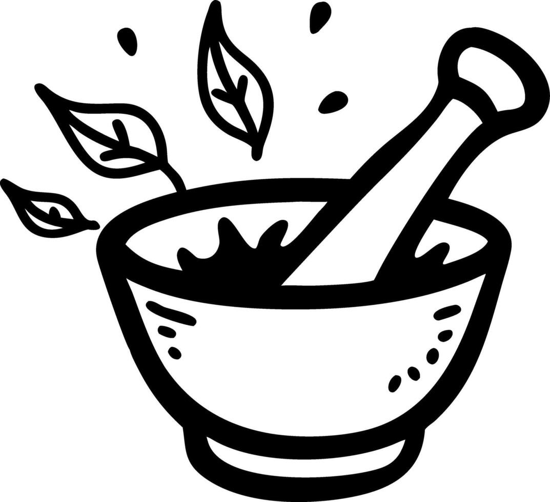 Herbal Medicine Mortar Pestle Illustration for Natural Remedies and Holistic Healing vector