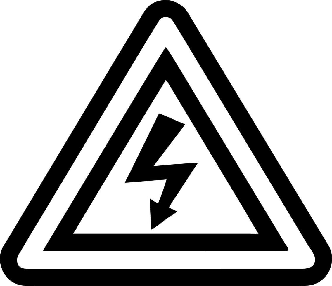 High Voltage Warning Symbol for Electrical Safety Signs and Educational Materials vector