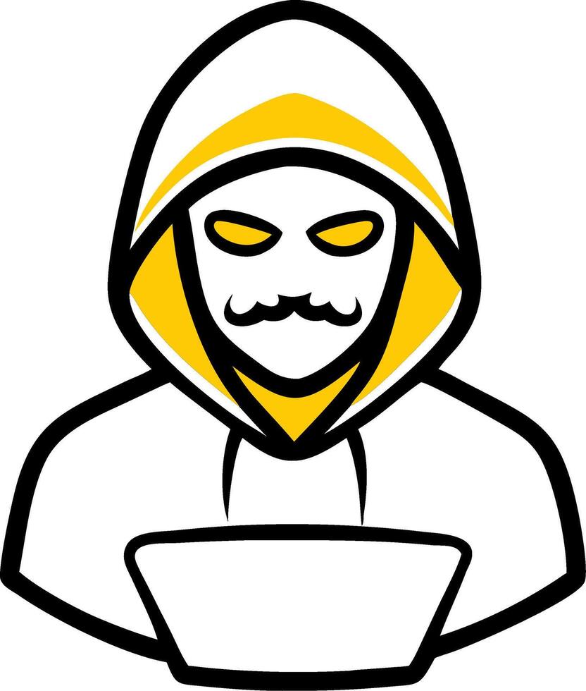 Hoodie Hacker Illustration with Mysterious Face Perfect for Security Themes vector