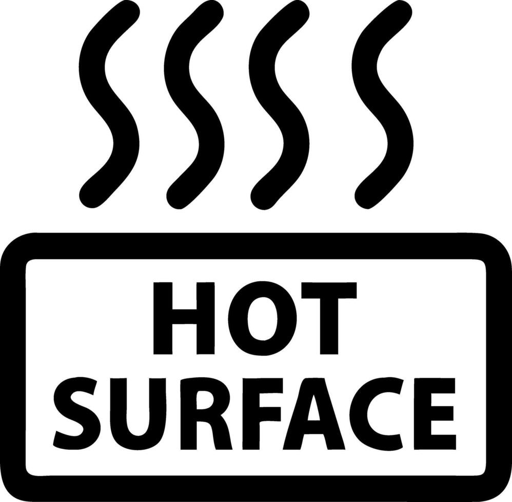 Hot Surface Warning Sign Illustration for Safety and Hazard Awareness vector