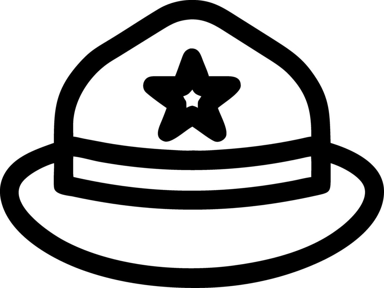 ic Sheriff Hat with Star Badge for Design and Decoration Projects vector