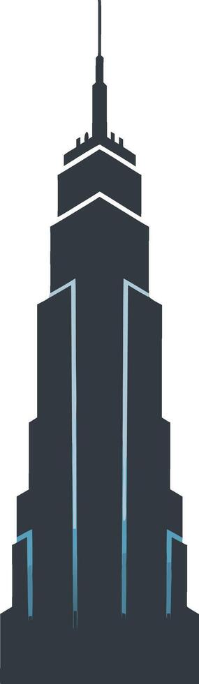 ic Skyscraper Silhouette Elegant Architectural Design vector