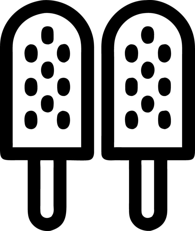 Ice Cream Popsicle Black Outline for Summer Design and Coloring vector