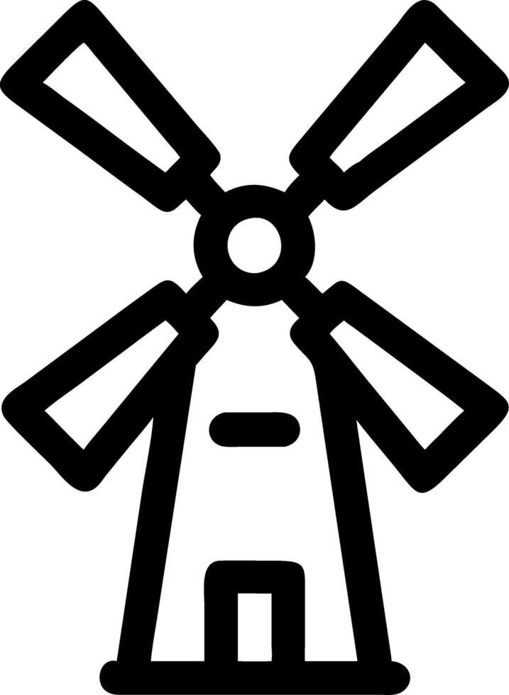 ic Windmill Outline for Design and Branding Projects vector