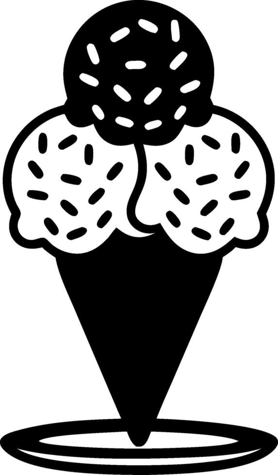 Ice Cream Cone Silhouette with Sprinkles Illustration for Design vector