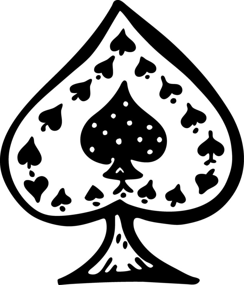 Intricate Black Spade Symbol for Card Game Designs vector