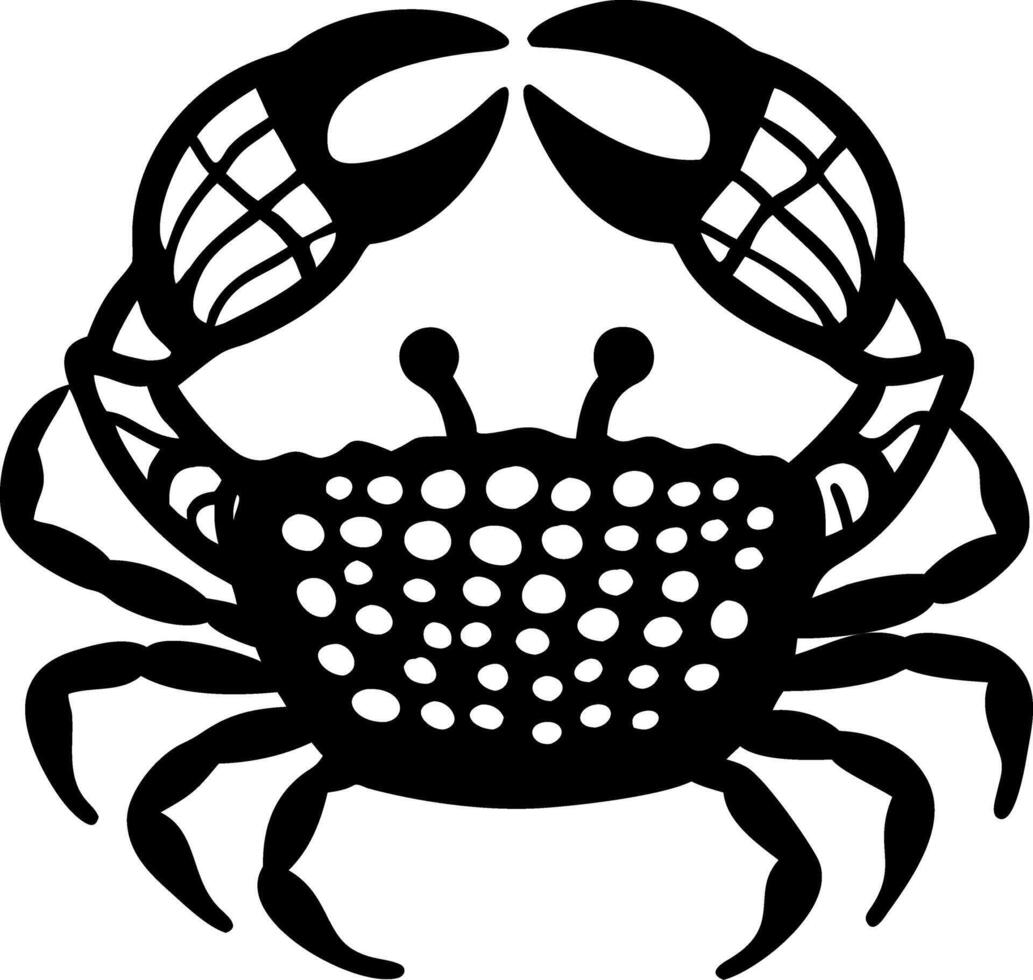 Intricate Black Crab Silhouette Design for Coastal Themed Art and Tattoo Inspirations vector