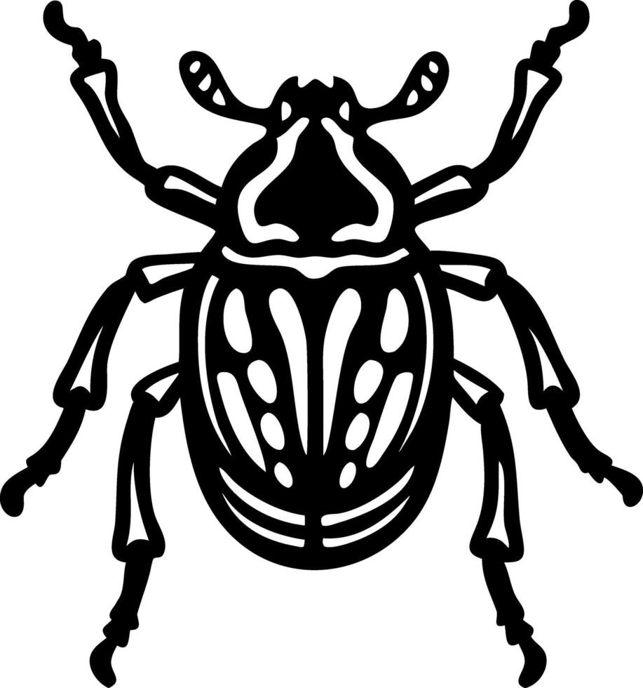 Intricate Beetle Silhouette Design for Art and Craft Projects vector