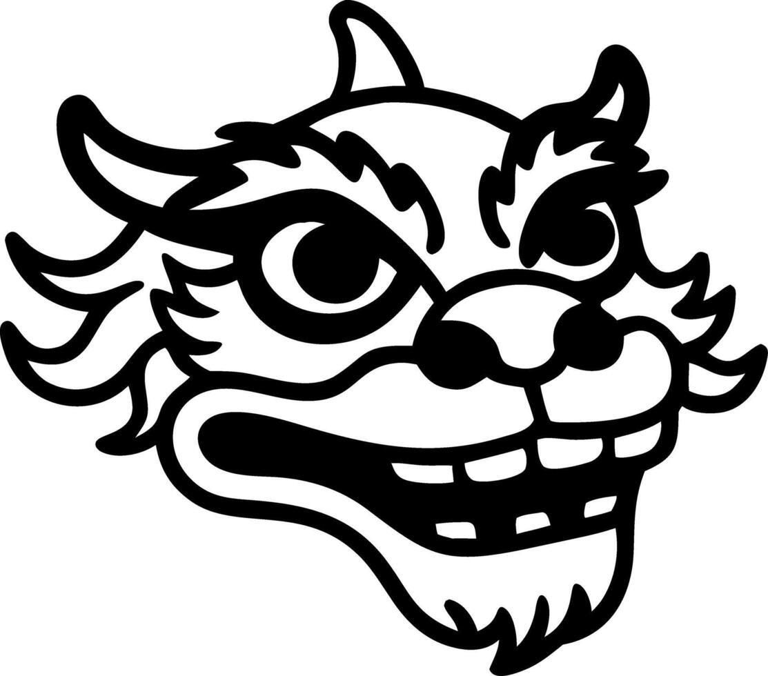 Intricate Chinese Dragon Head Art for Tattoo and Design Projects vector