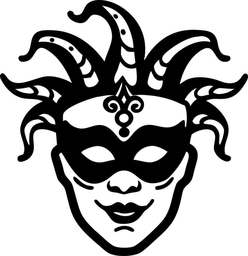 Intricate Jester Mask Design for Creative Art and Tattoo Inspiration vector