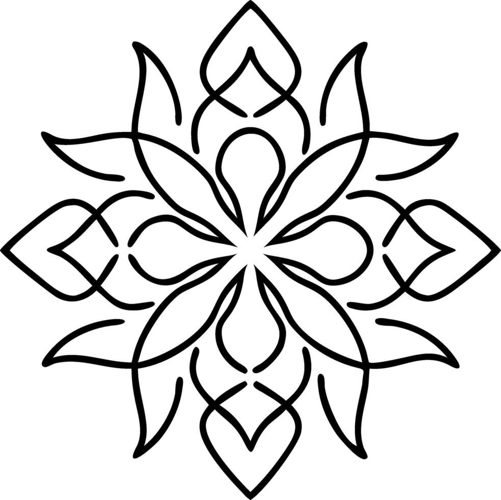 Intricate Mandala Design for Coloring and Tattoo Art Illustration vector