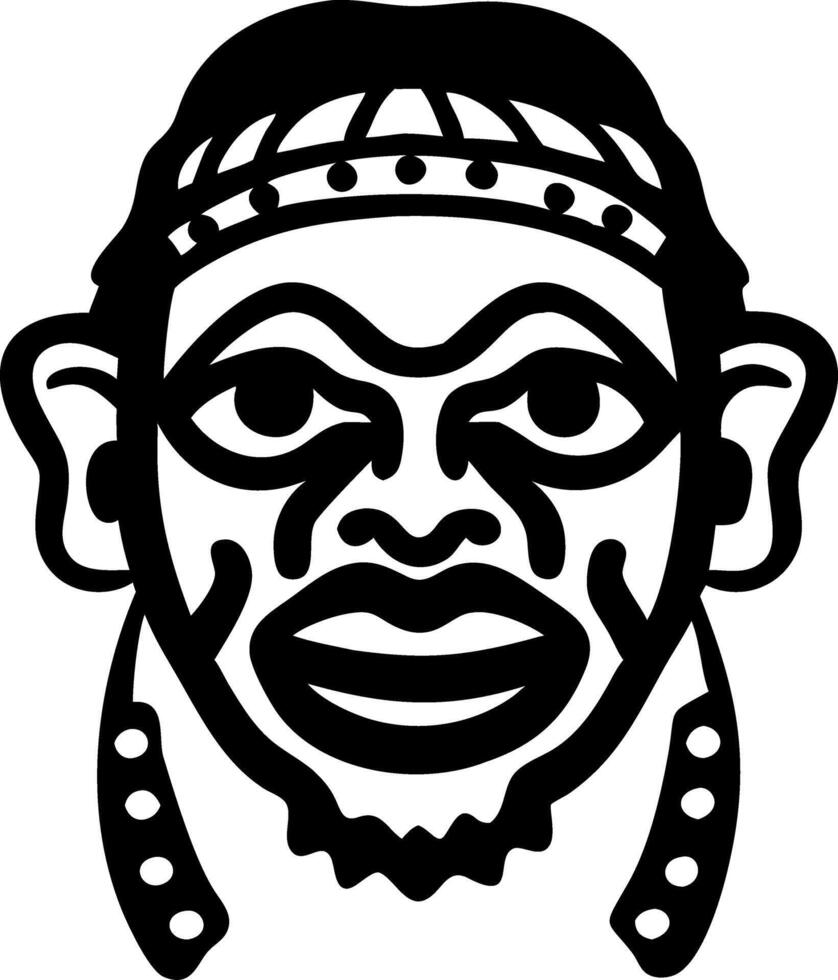 Intricate Tribal Face Design for Creative Projects vector