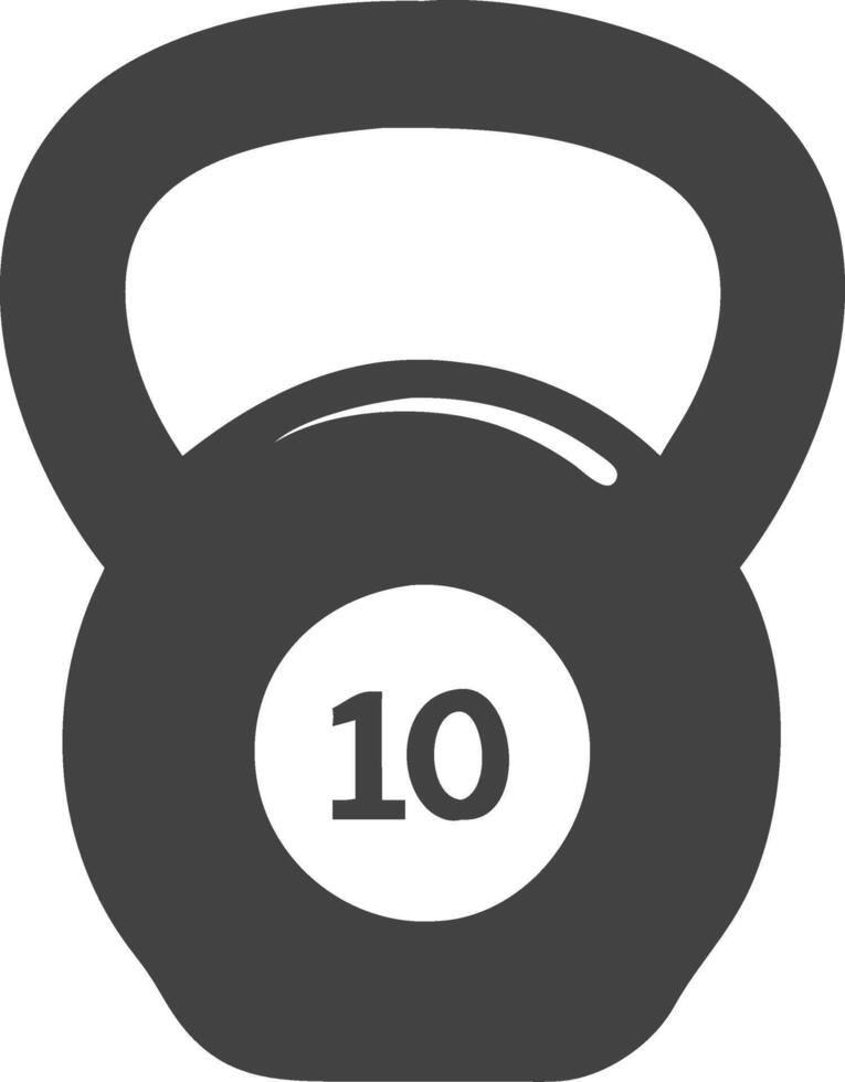 Kettlebell Black 10 Kg Gym Equipment Fitness Design vector