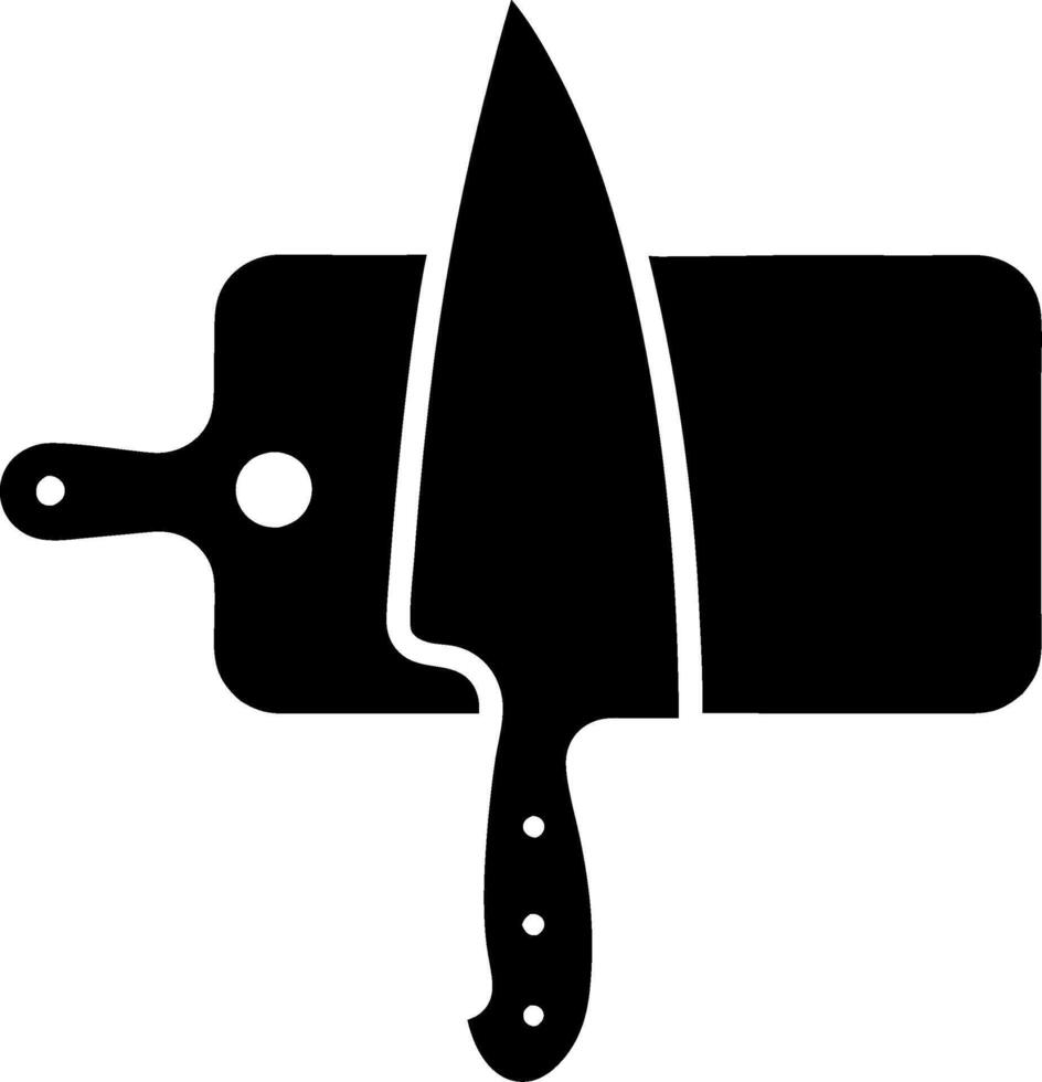 Kitchen Knife and Cutting Board for Culinary Design and Decoration vector