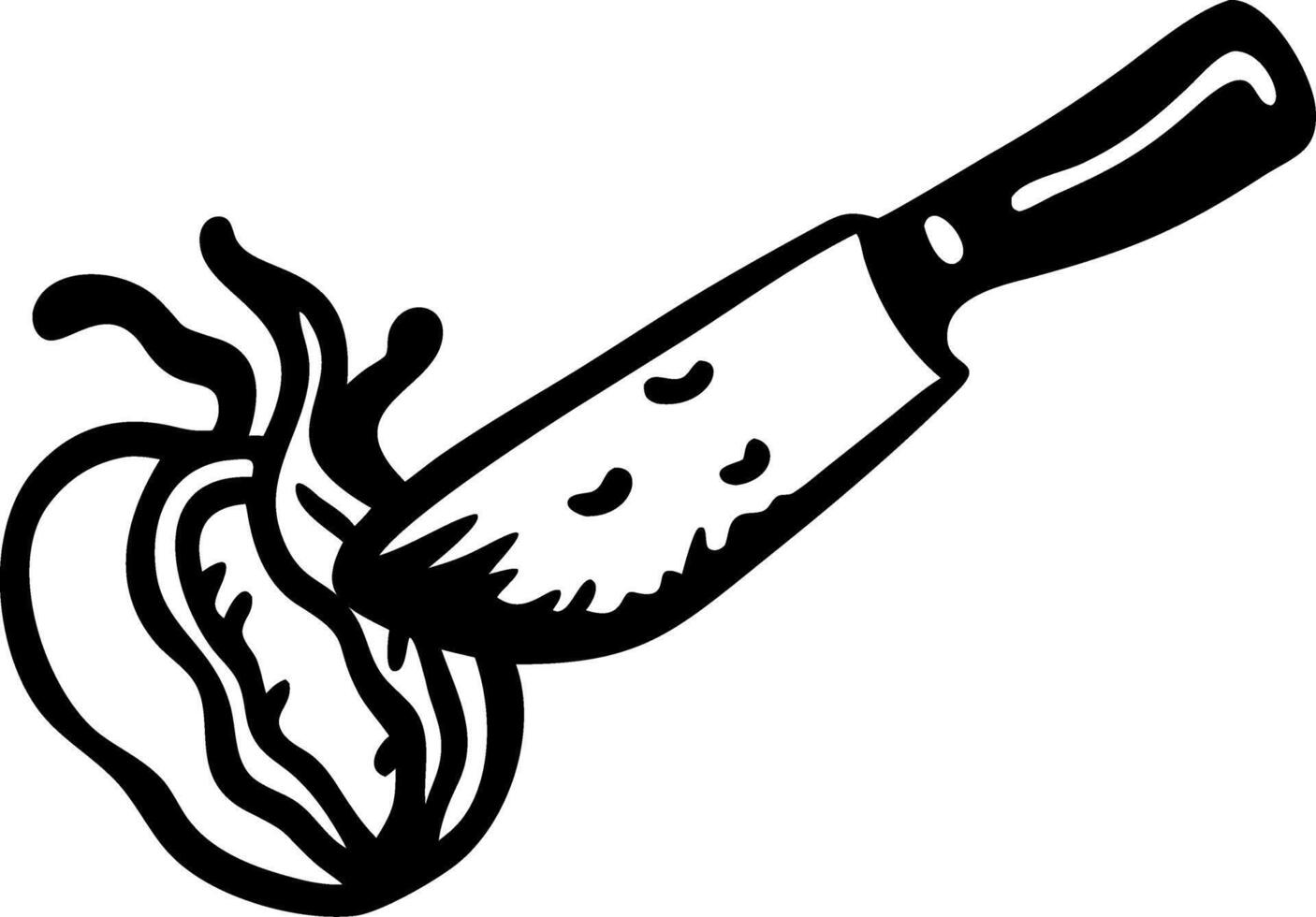Knife Slicing Heart Symbol Artistic Illustration vector