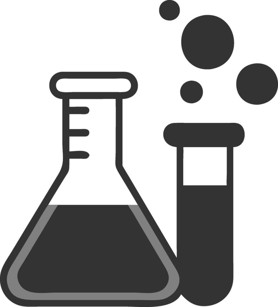 Laboratory Beaker and Test Tube for Science Education and Chemistry Projects vector