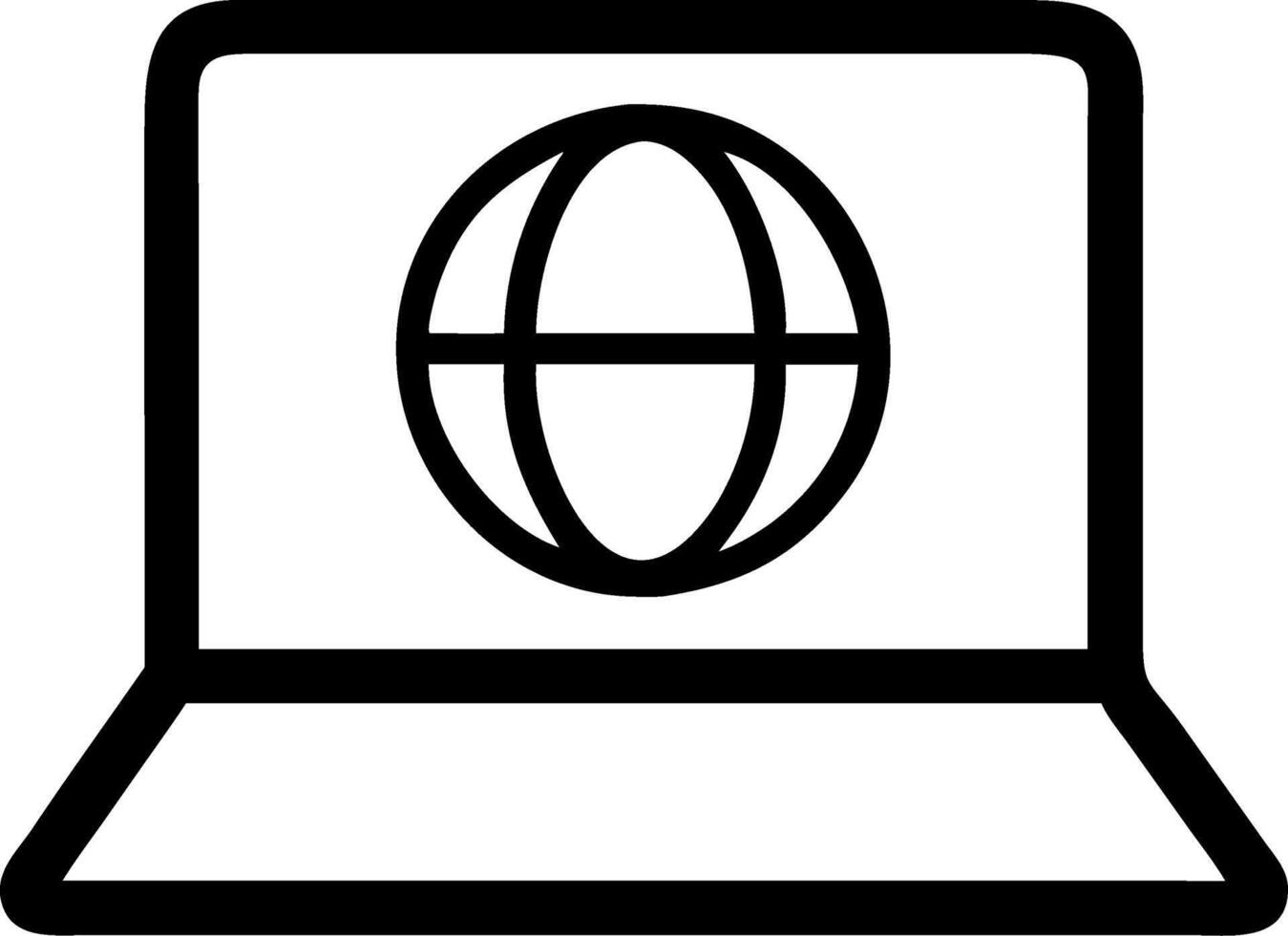 Laptop Internet Simple Black for Web Design and Online Communication Graphics vector