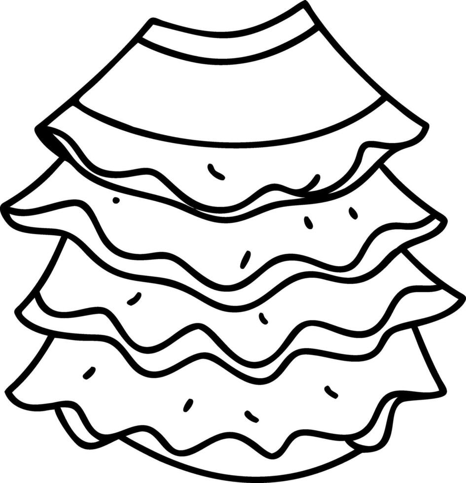 Layered Ruffle Skirt Design for Fashion Illustrations vector
