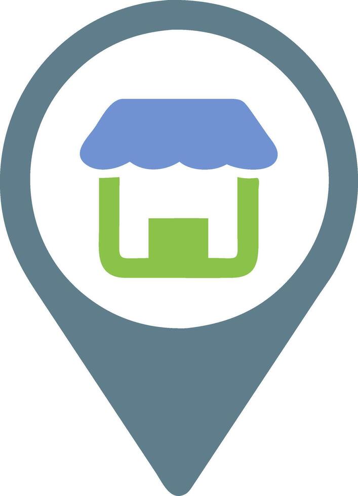 Location Pointer with Storefront for Maps and Navigation vector