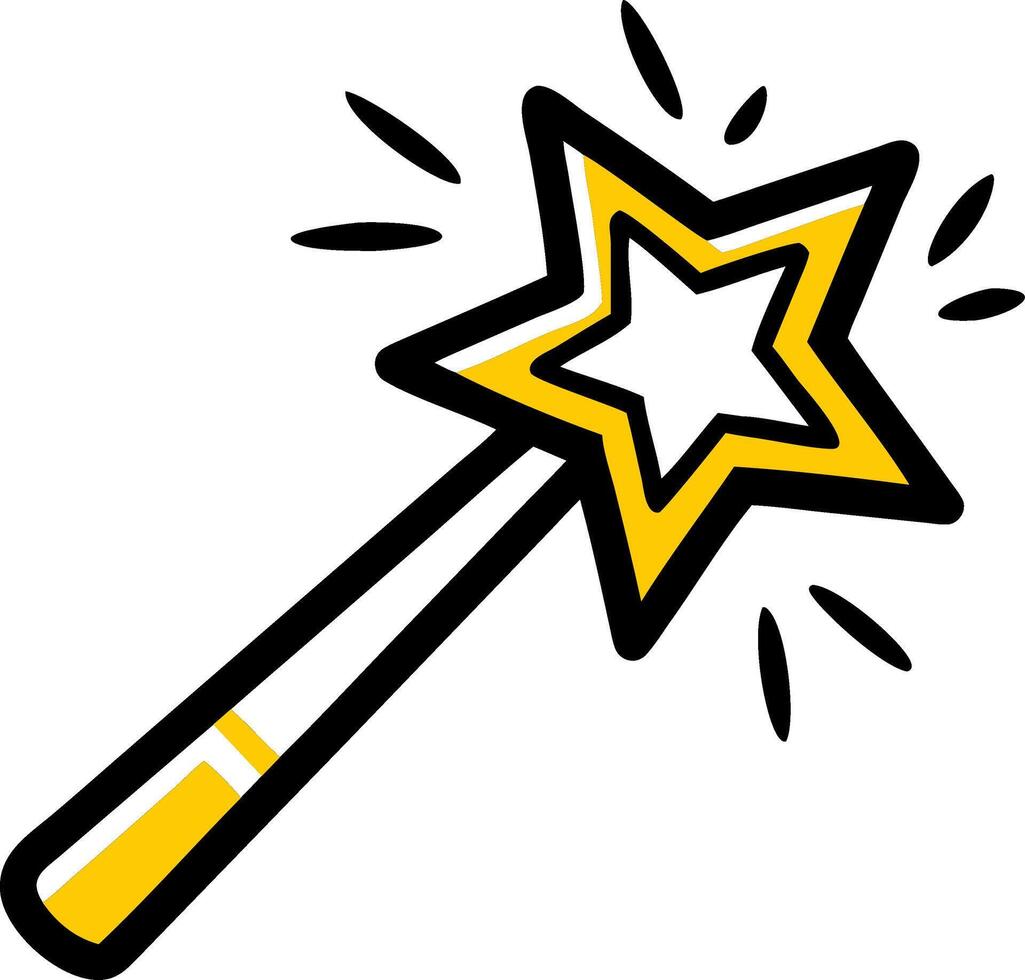 Magic Wand Illustration for Kids Fantasy and Fairytale Themes vector