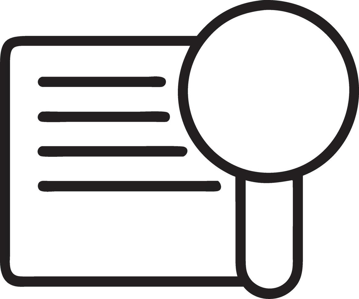 Magnifying Glass and Document for Search Analysis and Information vector