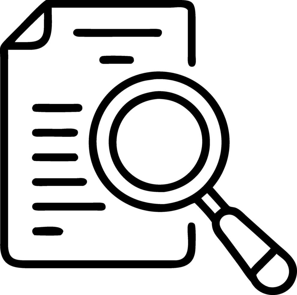Magnifying Glass Document Search for Analysis and Research vector